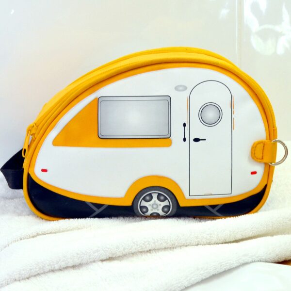 Toilettas caravan Tab teardrop geel Van Go Collections