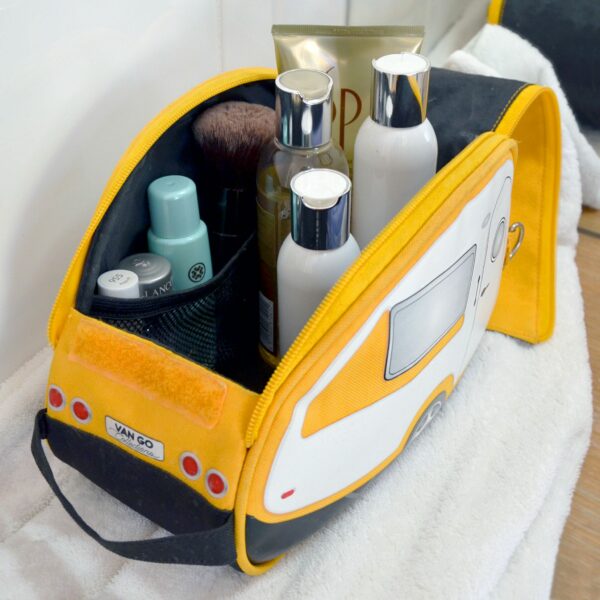 Toilettas caravan Tab teardrop geel Van Go Collections