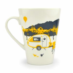 Mok teardrop caravan geel - Koffiemok Van Go Collections