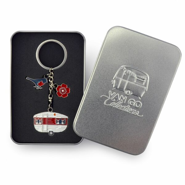Sleutelhanger met caravan - rood - Van Go Collections