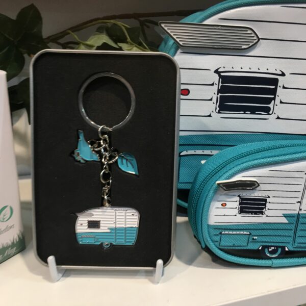 Sleutelhanger met caravan - mintgroen - Van Go Collections