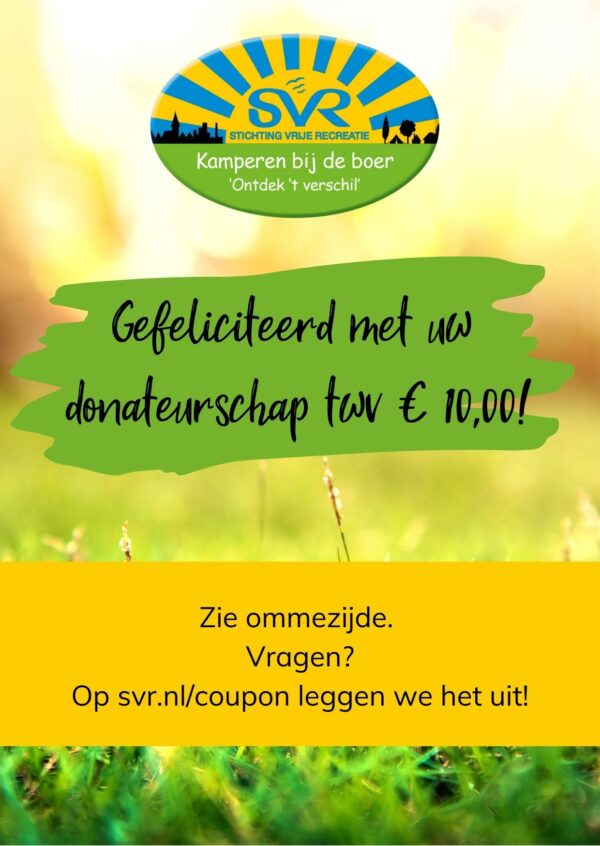 SVR donateur - welkom