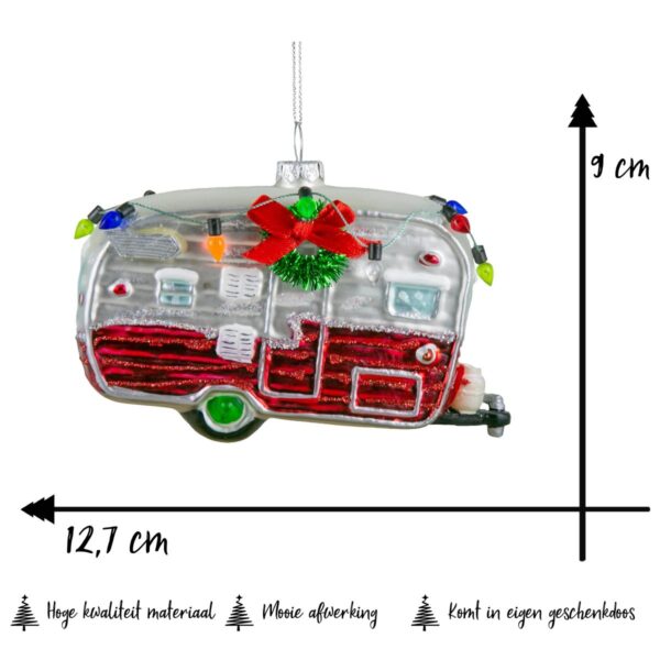Ornament kerstbal caravan kamperen afmetingen