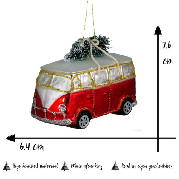 kerstbal kerstornament camper rood