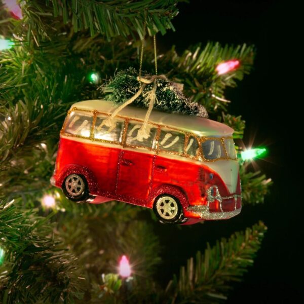 kerstbal kerstornament camper rood