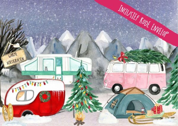 kerstkaart camping
