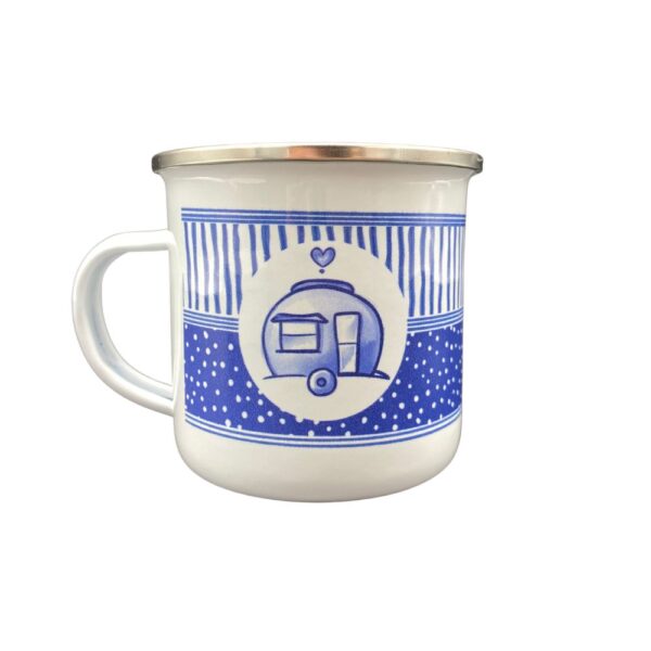 emaille mok caravan svr blauw