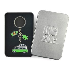 sleutelhanger groene camper van go blik