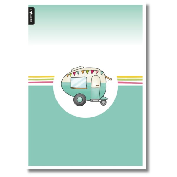 ansichtkaart caravan mint I Love Kamperen
