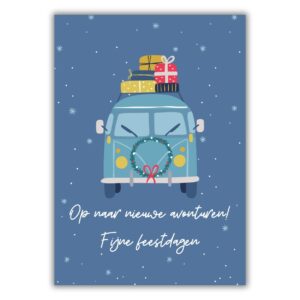 kerstkaart camper dubbel