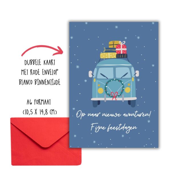kerstkaart camper dubbel