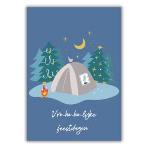 kerstkaart vouwwagen dubbel