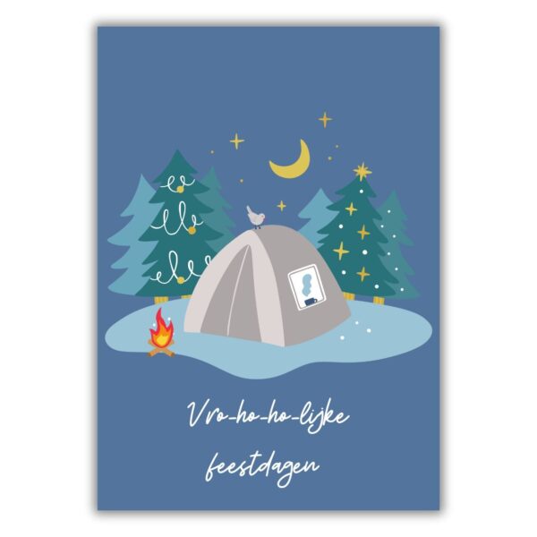 kerstkaart vouwwagen dubbel