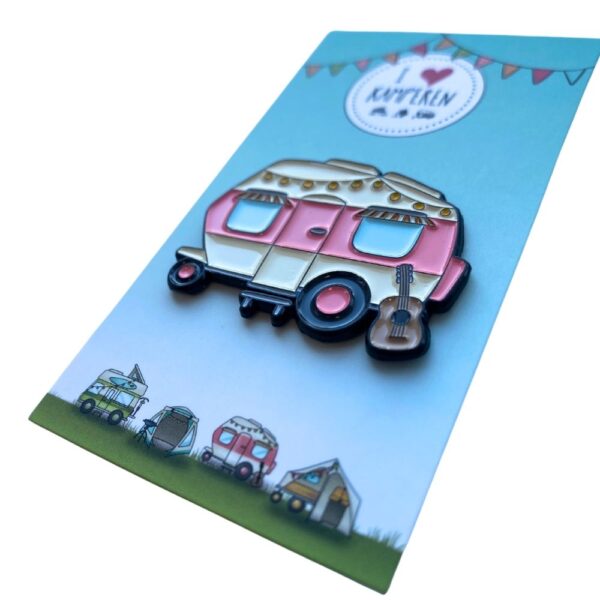 emaille broche caravan
