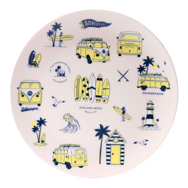 Bord camper servies Volkswagen busje geel