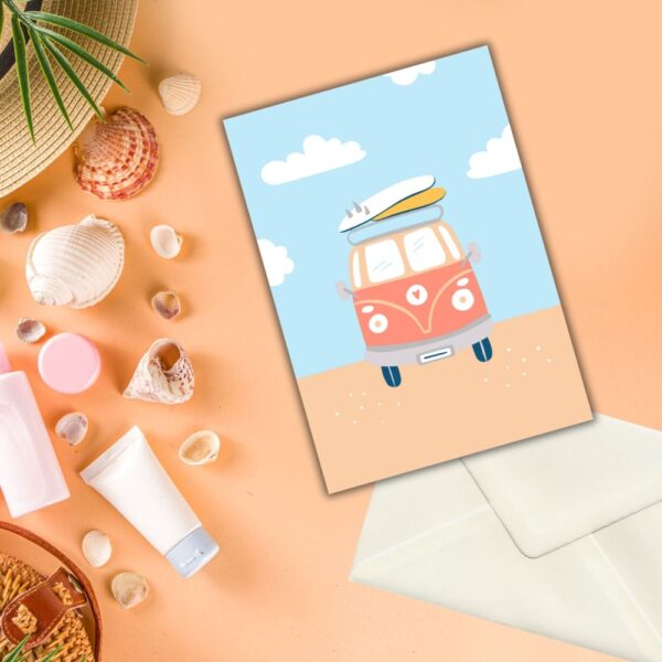 wenskaart kamperen camperbusje