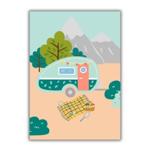 wenskaart kamperen caravan