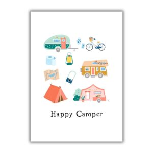 wenskaart kamperen happy camper