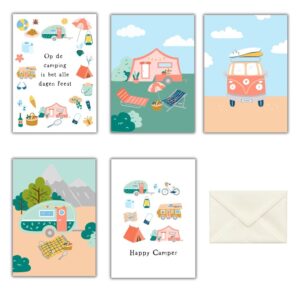 wenskaart kamperen set