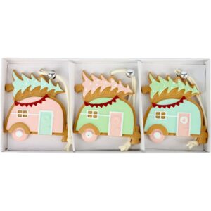 kersthanger caravan pastel set van 3