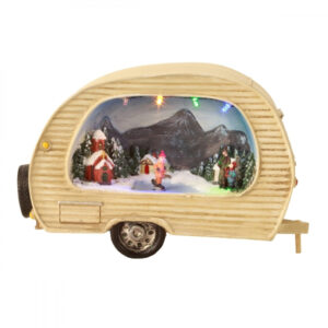 caravan decoratie met verlichting