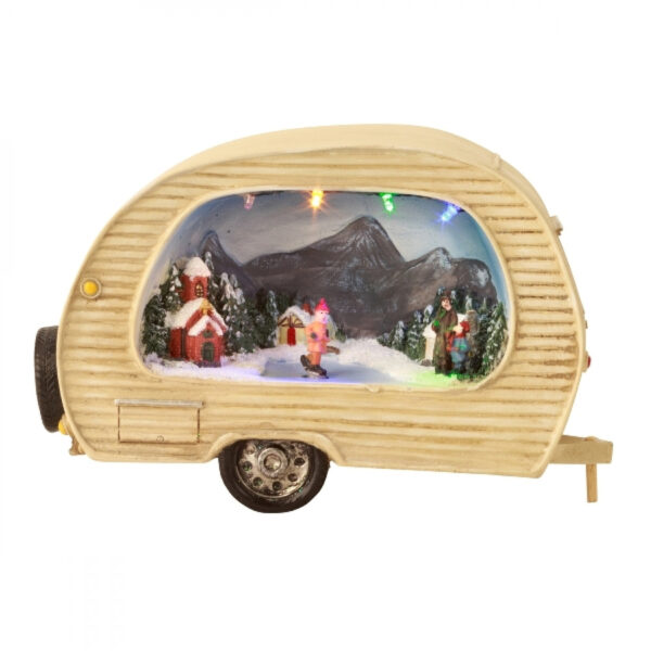 caravan decoratie met verlichting