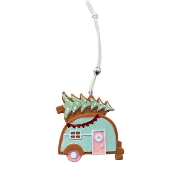 kersthanger caravan pastel blauw