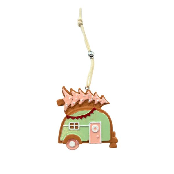 kersthanger caravan pastel groen
