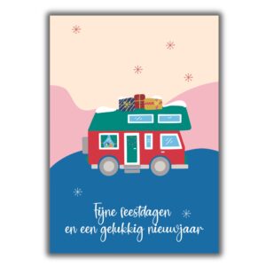 kerstkaarten kamperen camper kleurrijke kerst 02