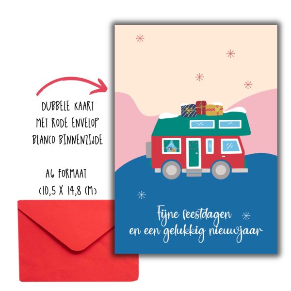 kerstkaarten kamperen camper kleurrijke kerst 03