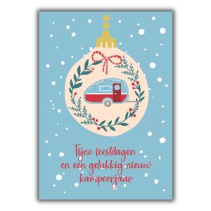 kerstkaarten kamperen caravan kleurrijke kerst 02