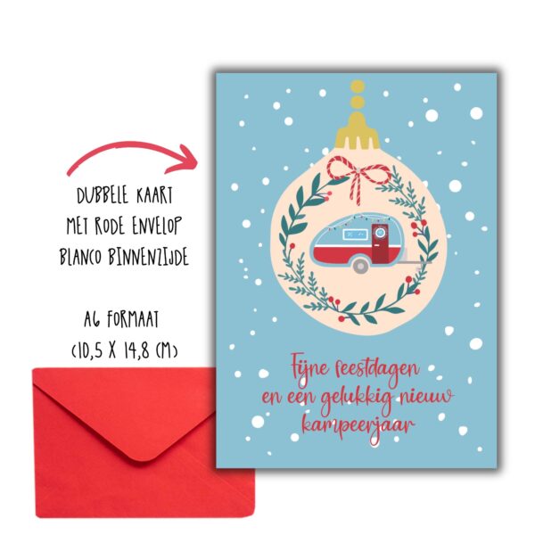 kerstkaarten kamperen caravan kleurrijke kerst 03