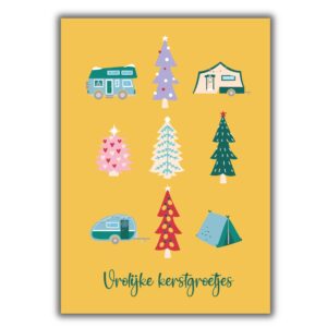 kerstkaarten kamperen kerstgroetjes kleurrijke kerst 02