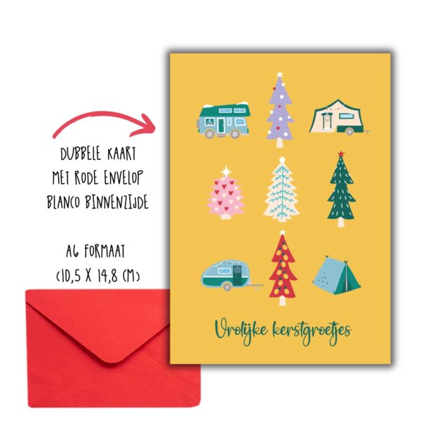 kerstkaarten kamperen kerstgroetjes kleurrijke kerst 01