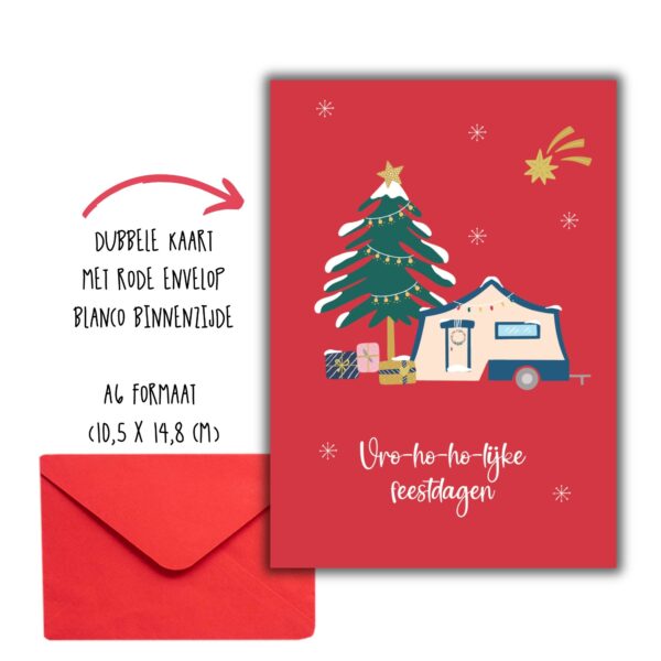 kerstkaarten kamperen vouwwagen kleurrijke kerst 03