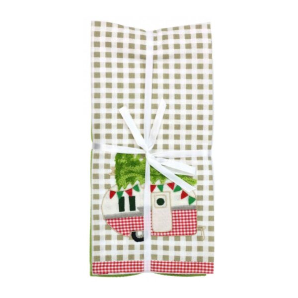theedoek kerst caravan
