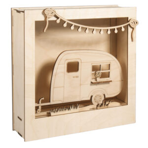 bouwpakket hout caravan lightbox