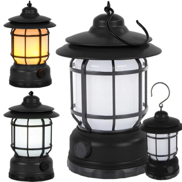 campinglamp oplaadbaar lantaarn zwart