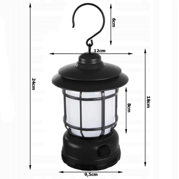 campinglamp oplaadbaar lantaarn zwart